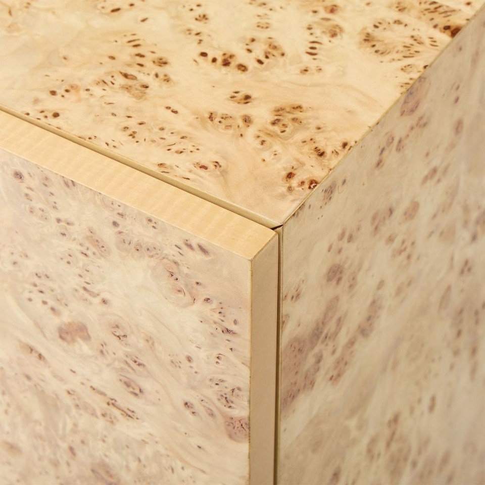 Burl Bedside Table - Luxe Burl Wood Finish | West Elm UK